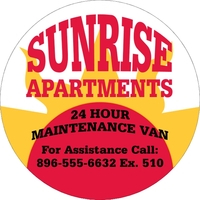 18" circle shaped truck door decal with pressure-sensitive adhesive.... from...