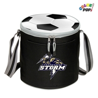 Sports and coolers collide with this fun cooler. Keep your refreshments......