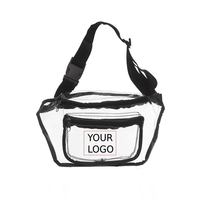Transparent zippered fanny pack waist bag plus 1 color silkscreen imprint......