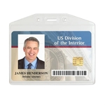 Horizontal Anti-Print Transfer Badge Holder w/ Flap Closure