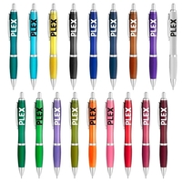 5 1/2" x 1/2" ballpoint pen with translucent barrel and rubberized... from...