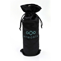 Black Tie Satin Drawstring Bag