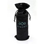 Black Tie Satin Drawstring Bag