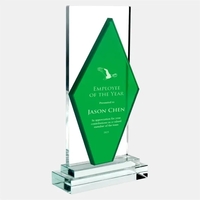 Personalize this color diamond award with clear base by engraving the... from...