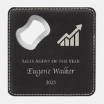 Leatherette Coaster with Bottle Opener