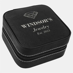 Leatherette Travel Jewelry Box with Black Lining