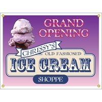 4' x 3' reinforced vinyl banner with four color process printing... from ASI...