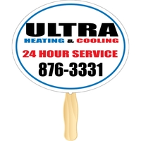 Oval shaped rally hand fan, attached to a wooden handle.... from ASI 89910...