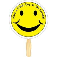 Circle shaped rally hand fan, attached to a wooden handle.... from ASI 89910...