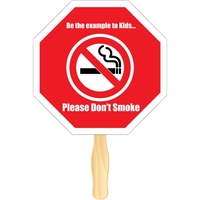 Octagon shaped rally hand fan, attached to a wooden handle.... from ASI 89910...