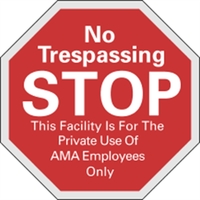 3" x 3" octagon shaped security decal made of clear polyester... from ASI...