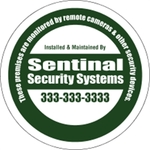 Circle Security Decal - White Vinyl