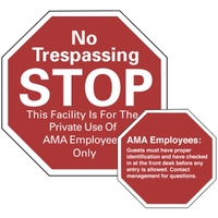 3" x 3" octagon shaped, double face security decal with permanent,... from...