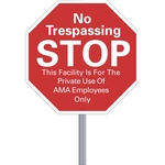 Octagon Security Sign - White Poly
