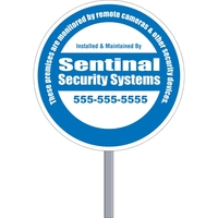 Circle Security Sign - White Poly