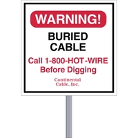 Square Security Sign - White Poly