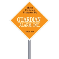 Diamond Security Sign - White Poly