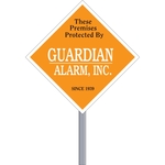 Diamond Security Sign - White Poly