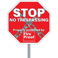 Octagon Security Sign - White Poly 4CP