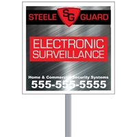 Square Security Sign - White Poly 4CP