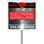 Square Security Sign - White Poly 4CP