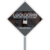 Diamond Security Sign - White Poly 4CP