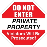 12" x 12" Octagon .055" Polyethylene Sign