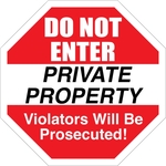 12" x 12" Octagon .055" Polyethylene Sign