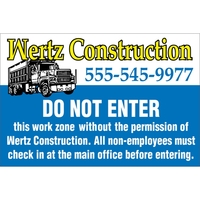 12" x 8" .055" Polyethylene Sign