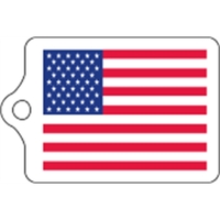 American flag shaped mini key tag made of .055" polyethylene with... from ASI...