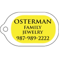 Capsule shaped mini key tag made of .055" polyethylene with customization.......