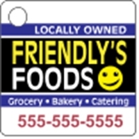 Square shaped mini key tag made of .055" polyethylene with customization.......