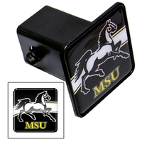 Square hitch cover with domed decal applied to a plastic insert... from ASI...
