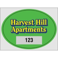 2.75" x 2" oval shaped parking permit made of clear polyester... from ASI...