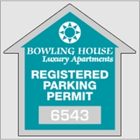2 3/4" x 2 3/4" house shaped parking permit made of... from ASI 89910 Stouse,...