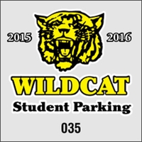 3" x 3" clear polyester parking permit with face adhesive.... from ASI 89910...