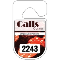 2.75" x 4.75" rounded hang tag made of .020" gloss white... from ASI 89910...