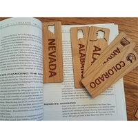 1.5" x 6" hardwood bookmark with laser engraving, Nevada state name... from...