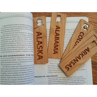 1.5" x 6" hardwood bookmark with laser engraving, Alaska state name... from...