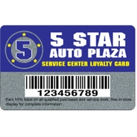 Deluxe loyalty card made of .030" glossed silver deluxe plastic with... from...