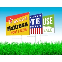 24" x 18" double-sided rigid coroplast signs with ladder-style stand. Made......