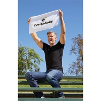 11" x 17" white velour, hemmed, 100% cotton promotional rally towel.... from...
