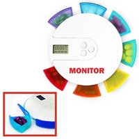 Digital pill box with 7 color coded compartments, alarm function and... from...