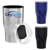 16 oz. travel tumbler with double-walled stainless steel construction with...