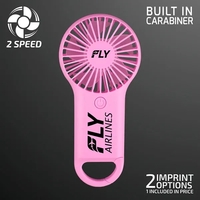 Pastel Pink Deluxe Mini Fan w/ Carabiner No Light