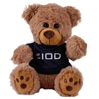 Stuffed teddy bear with embroidered paws and t-shirt.... from ASI 68507 The...