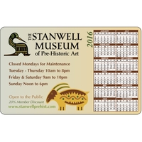 5.625" x 3.5": calendar magnetic with round corners and digitally printed......