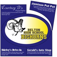 5.75" x 3.875" Oval Magnet in 6" Square w/Coupons 4CP