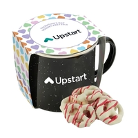 Speckled Camping Mug Yogurt Pretzels