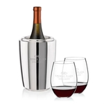 Pescara Wine Cooler & RIEDEL Stemless Wine Set